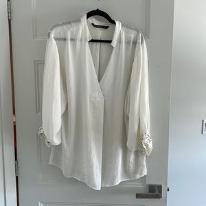 Zara pearl cuff blouse